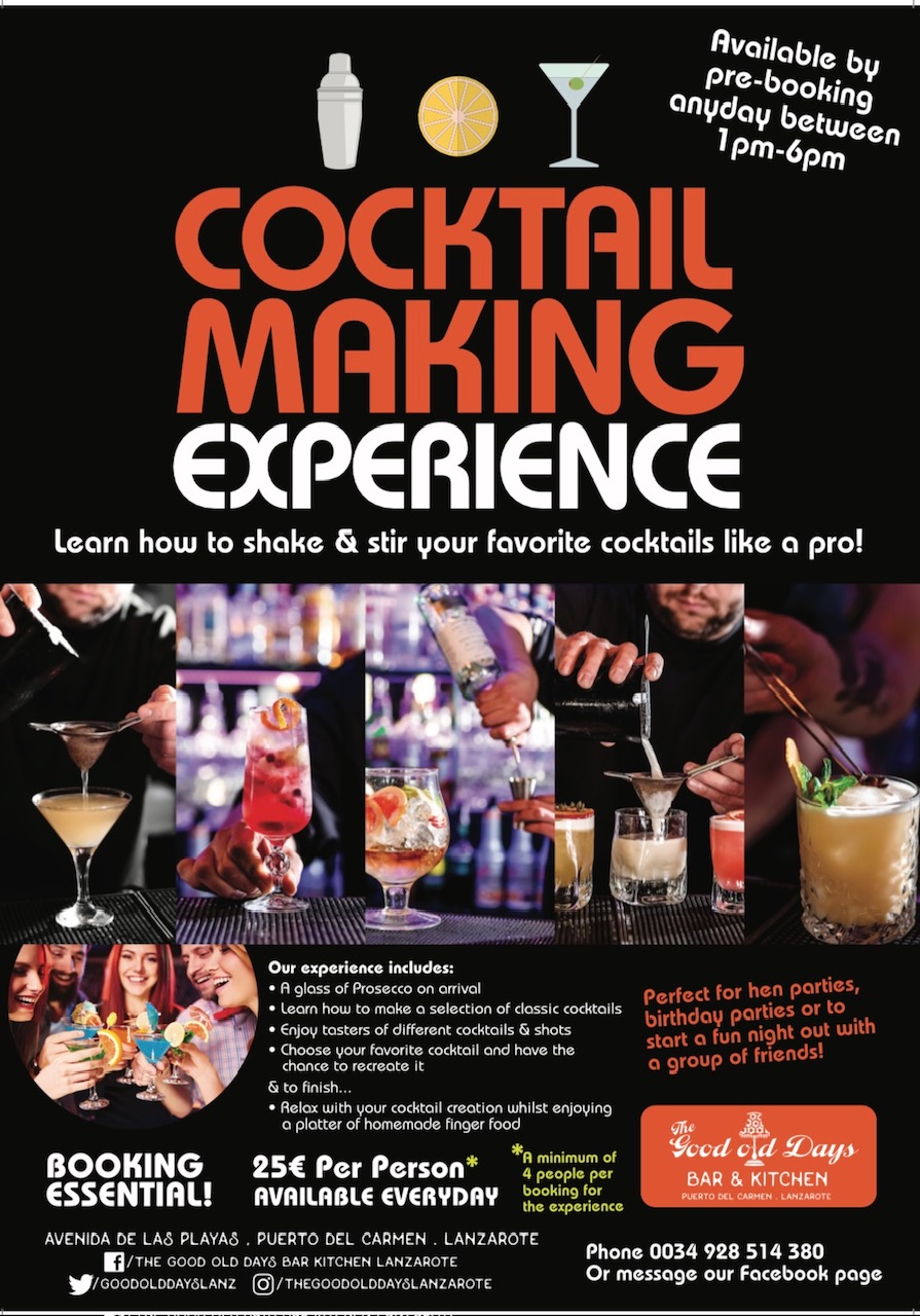 Cocktail Making Experience Lanzarote